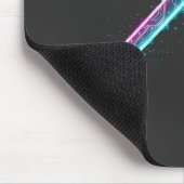 Neon Cyber-Katana: Digital Blade Tech muismat (Hoek)