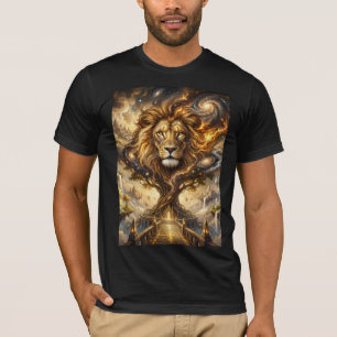 Neon Cyber Leeuw Muur Kunstprint – Futuristische F T-shirt