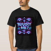 Neon Cyber Love Marry Me Mannen Tshirt (Voorkant)