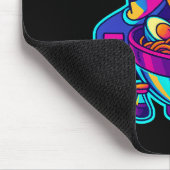 Neon Cyber Ramen – Vaporwave Retro Esthetische Kun Muismat (Hoek)