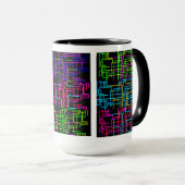 Neon Cyber Raster Mok (Voorkant rechts)