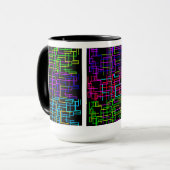 Neon Cyber Raster Mok (Voorkant links)