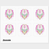 Neon Cyber Schedel Sticker (Vel)