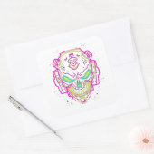 Neon Cyber Schedel Sticker (Envelop)
