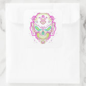 Neon Cyber Schedel Sticker (Tas)