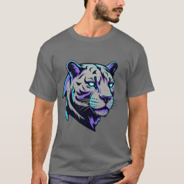 Neon Cyber Tiger T-Shirt Futuristische Glitch Art