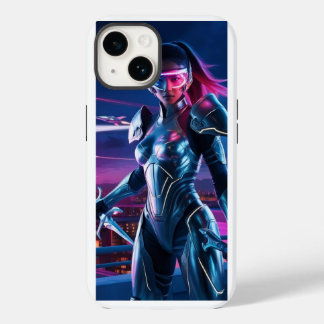 Neon Cyber Warrior iPhone Case – futuristische Sci
