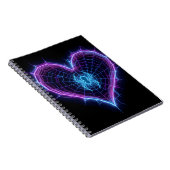 Neon Cyber‑Web Heart Stationery & Gifts Notitieboek (Rechterzijde)