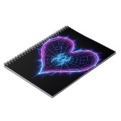 Neon Cyber‑Web Heart Stationery & Gifts Notitieboek (Linkerzijde)