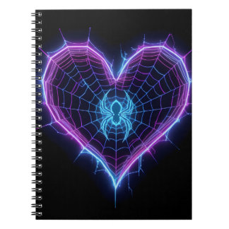 Neon Cyber‑Web Heart Stationery & Gifts Notitieboek