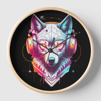 Neon Cyber Wolf Koptelefoon Y2K
