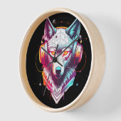 Neon Cyber Wolf Koptelefoon Y2K (Hoek)