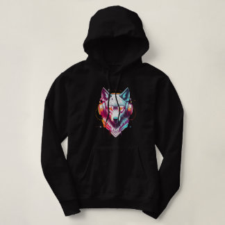 Neon Cyber Wolf Koptelefoon Y2K Hoodie