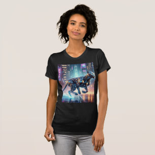 Neon Cybernetic Cheetah Sprint T-shirt T-Shirt Des