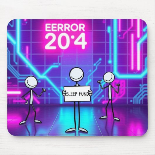 Neon Cybernetic Dreamscape Muismat (Voorkant)