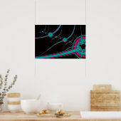 NEON CYBERNETISCHE ABSTRACTE KUNST POSTER (Keuken)
