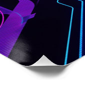 Neon Cyberpunk Abstract Glitch Art Perfect Poster (Hoek)