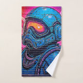 Neon Cyberpunk Astronaut Bad Handdoek (Handdoek)