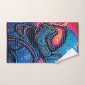 Neon Cyberpunk Astronaut Bad Handdoek (Handdoek)