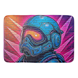 Neon Cyberpunk Astronaut Badmat