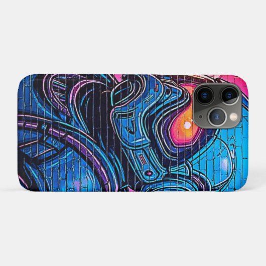 Neon Cyberpunk Astronaut Case-Mate iPhone Case (Achterkant (horizontaal))