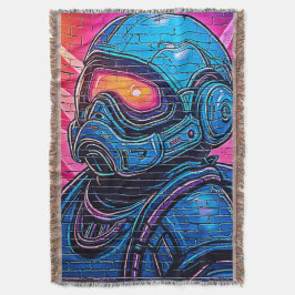 Neon Cyberpunk Astronaut Deken