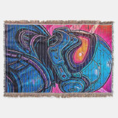 Neon Cyberpunk Astronaut Deken (Voorkant)