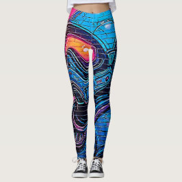 Neon Cyberpunk Astronaut Leggings