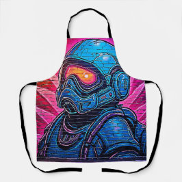 Neon Cyberpunk Astronaut Schort