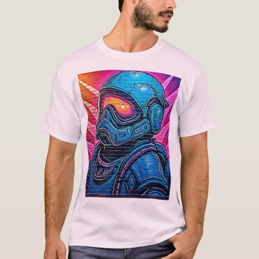 Neon Cyberpunk Astronaut T-shirt (Voorkant)