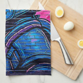 Neon Cyberpunk Astronaut Theedoek (Quarter Fold)