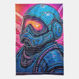 Neon Cyberpunk Astronaut Theedoek