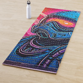 Neon Cyberpunk Astronaut Yogamat
