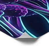 Neon Cyberpunk Bloemkool Melkweg Poster (Hoek)
