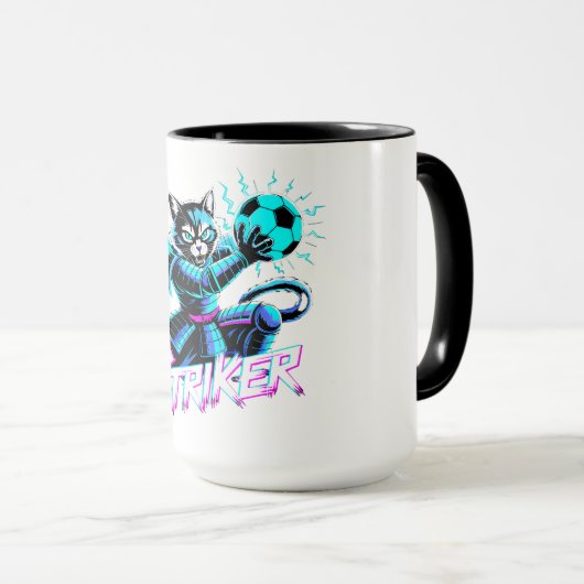 Neon Cyberpunk Cat Mugs – Gamer Gift Edition Mok (Voorkant rechts)