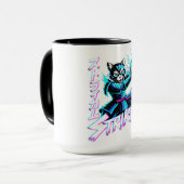 Neon Cyberpunk Cat Mugs – Gamer Gift Edition Mok (Voorkant links)