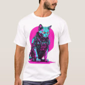Neon Cyberpunk Cat T-shirt (Voorkant)