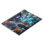 Neon Cyberpunk City - futuristisch stedenbouwkundi Notitieboek (Linkerzijde)