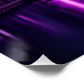 Neon Cyberpunk Cityscape – futuristisch Paarse Perfect Poster (Hoek)