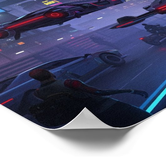 Neon Cyberpunk Cityscape Poster (Hoek)