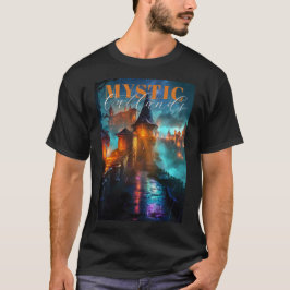 Neon Cyberpunk Fort Neon Nachtelijke Hemel T-shirt
