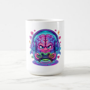 Neon Cyberpunk Gamer Hersen Niveau Verhogen Contro Koffiemok