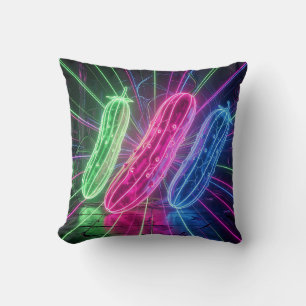 Neon Cyberpunk Glanzende Komkommers Kussen