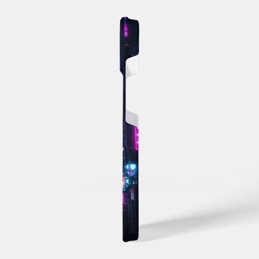 Neon Cyberpunk Glitch Anime iPhone Case Hoesje (Linkerkant)