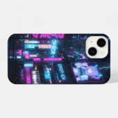 Neon Cyberpunk Glitch Anime iPhone Case iPhone Hoesje (Achterkant horizontaal)