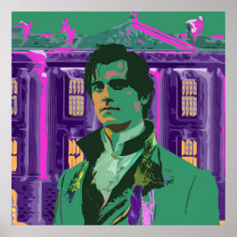 Neon Cyberpunk Knappe Mr Darcy Portret Poster