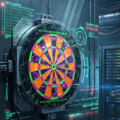 Neon Cyberpunk Sci-Fi Aangepaste Tekst Dartbord