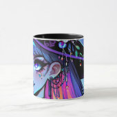 Neon Cyberpunk Tech Witch - Futuristisch Kunstontw Mok (Midden)