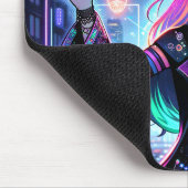 Neon Cyberpunk Tech Witch - Futuristisch Kunstontw Muismat (Hoek)