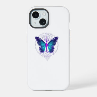 Neon Cyberpunk Vlinder Sticker – Esthetische Toeko iPhone 15 Case